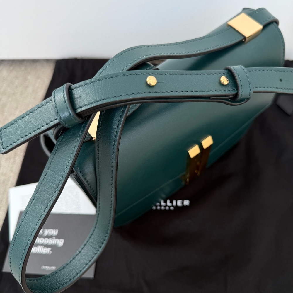 DeMellier AUTHENTIC! MEDIUM SIZE, NOT SMALL! Forest Green Crossbody/Shoulder Bag - Picture 8 of 16